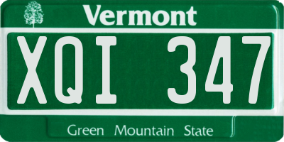 VT license plate XQI347