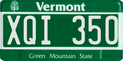 VT license plate XQI350