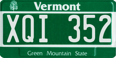 VT license plate XQI352