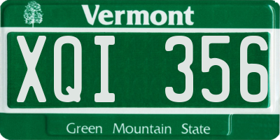 VT license plate XQI356