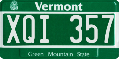 VT license plate XQI357