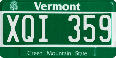 VT license plate XQI359