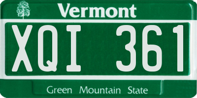 VT license plate XQI361