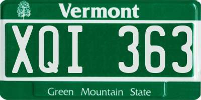 VT license plate XQI363