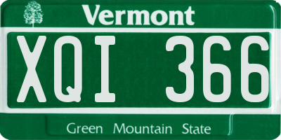 VT license plate XQI366