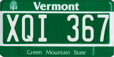 VT license plate XQI367
