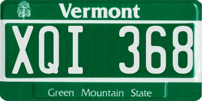 VT license plate XQI368