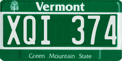 VT license plate XQI374