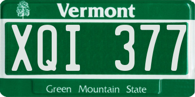 VT license plate XQI377