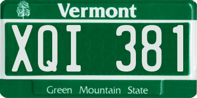 VT license plate XQI381