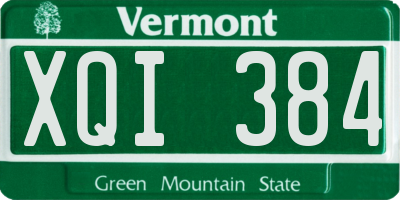 VT license plate XQI384