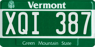VT license plate XQI387