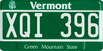 VT license plate XQI396
