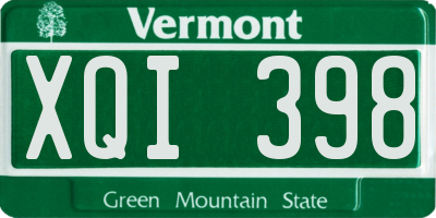 VT license plate XQI398