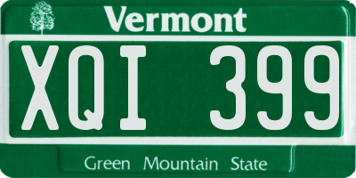 VT license plate XQI399
