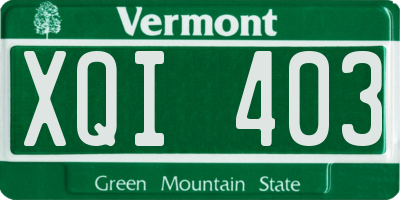VT license plate XQI403
