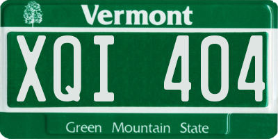 VT license plate XQI404