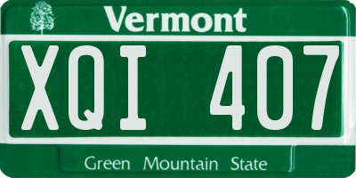 VT license plate XQI407