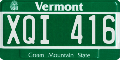 VT license plate XQI416