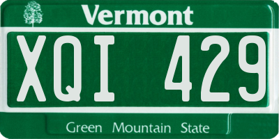 VT license plate XQI429