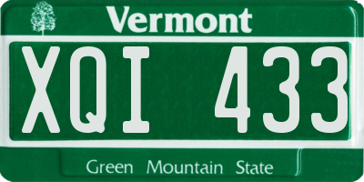 VT license plate XQI433