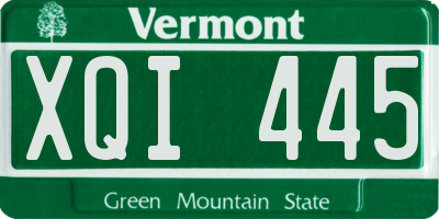 VT license plate XQI445