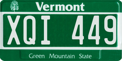 VT license plate XQI449