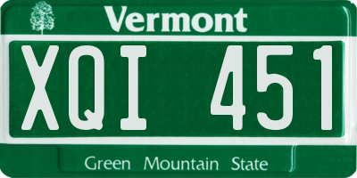 VT license plate XQI451