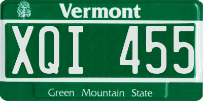 VT license plate XQI455
