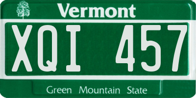 VT license plate XQI457