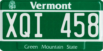 VT license plate XQI458