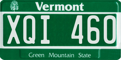 VT license plate XQI460