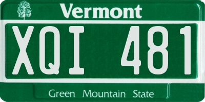 VT license plate XQI481