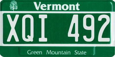 VT license plate XQI492