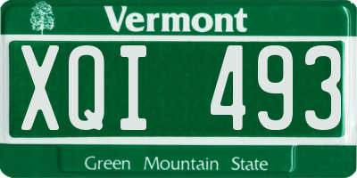 VT license plate XQI493