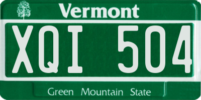 VT license plate XQI504