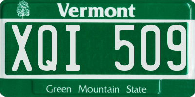 VT license plate XQI509