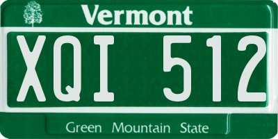 VT license plate XQI512