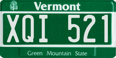 VT license plate XQI521
