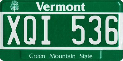 VT license plate XQI536