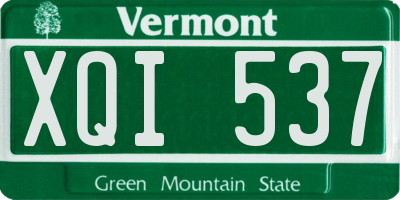 VT license plate XQI537
