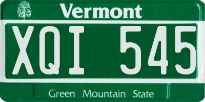 VT license plate XQI545