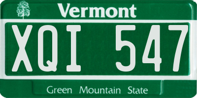 VT license plate XQI547