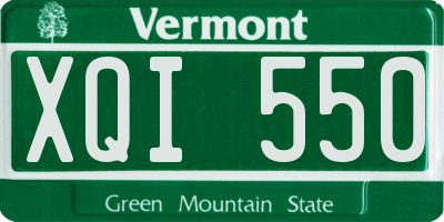 VT license plate XQI550