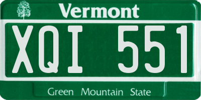 VT license plate XQI551