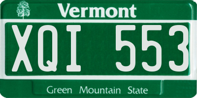 VT license plate XQI553