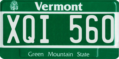 VT license plate XQI560