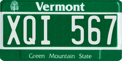 VT license plate XQI567
