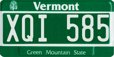 VT license plate XQI585