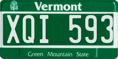 VT license plate XQI593